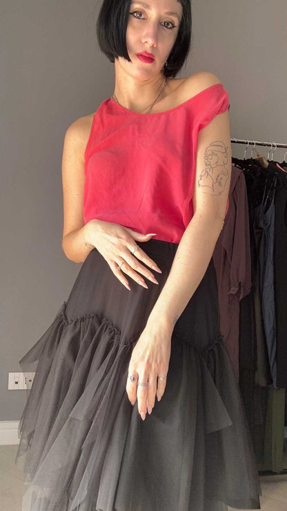 Top seta rosa
