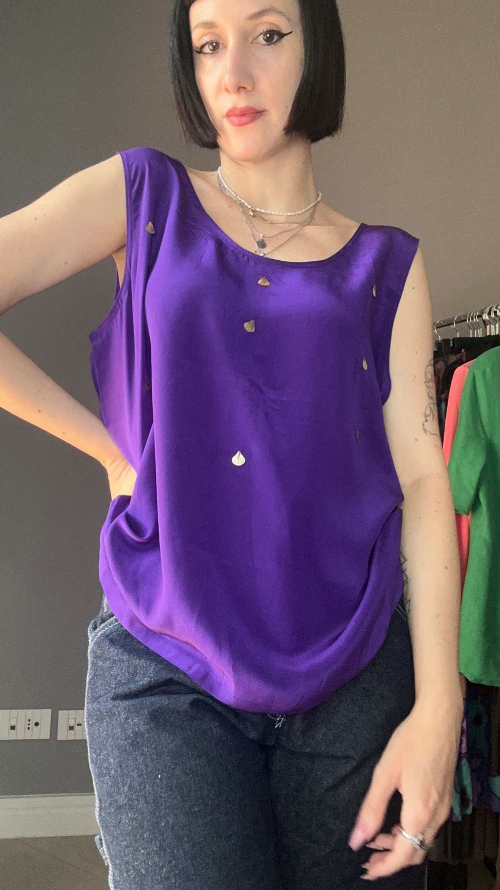 Top violet silk