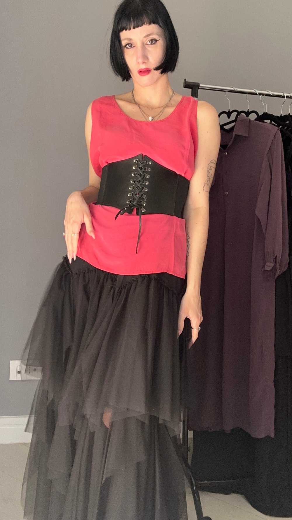 Top seta rosa