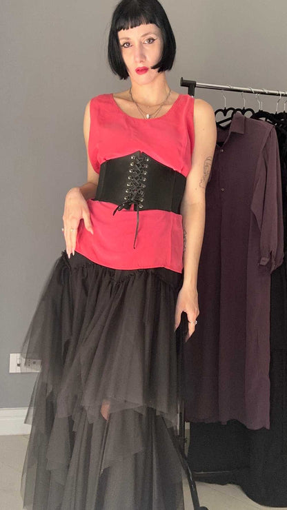 Top seta rosa