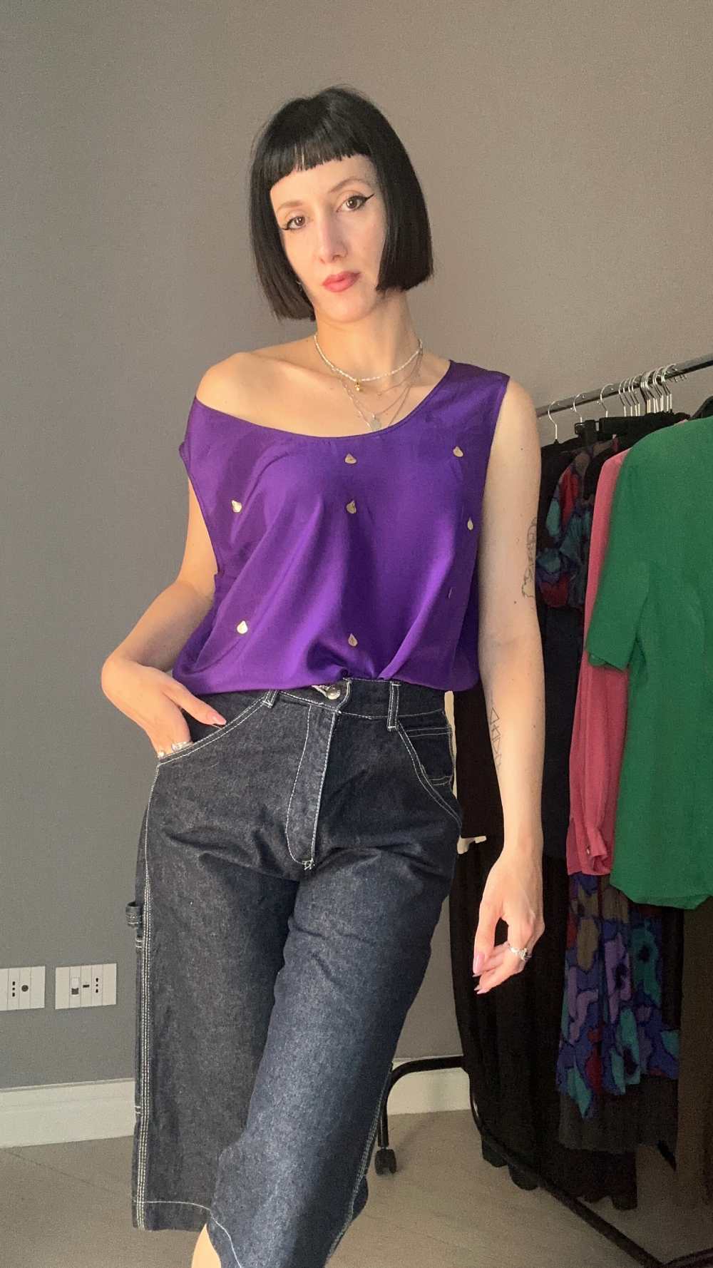 Top violet silk