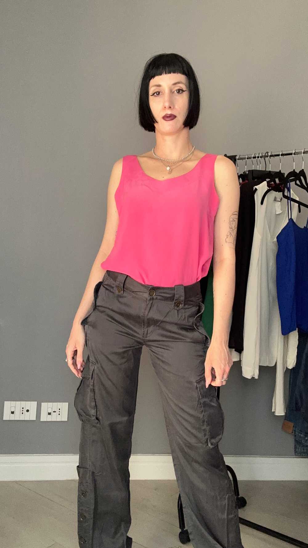 Top rosa in seta