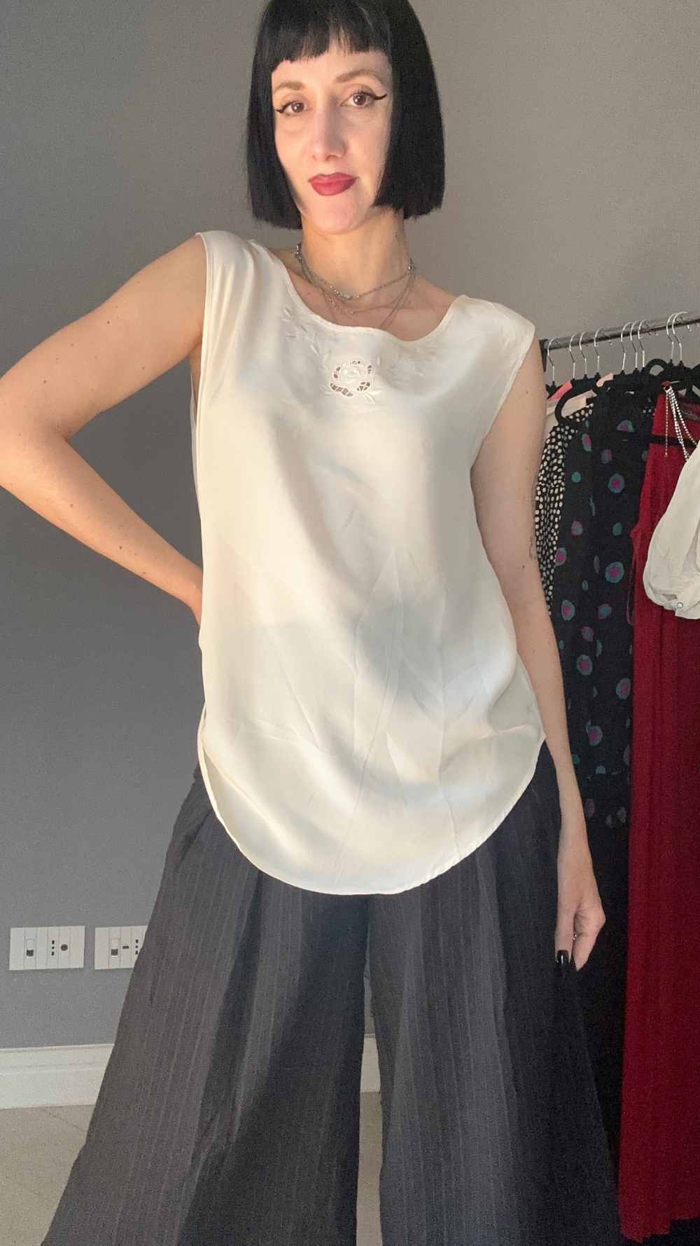 Top seta bianco