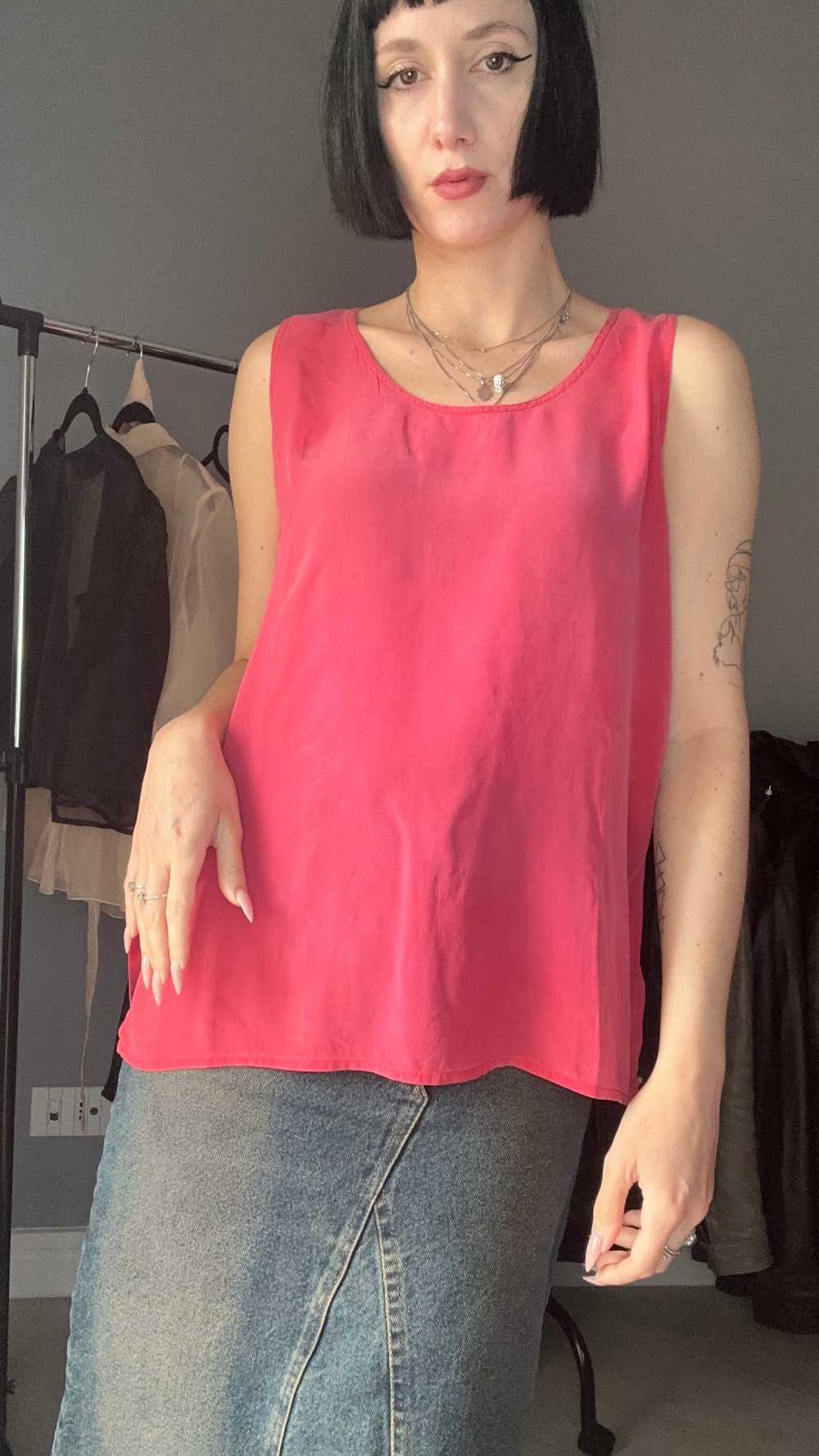 Top seta rosa