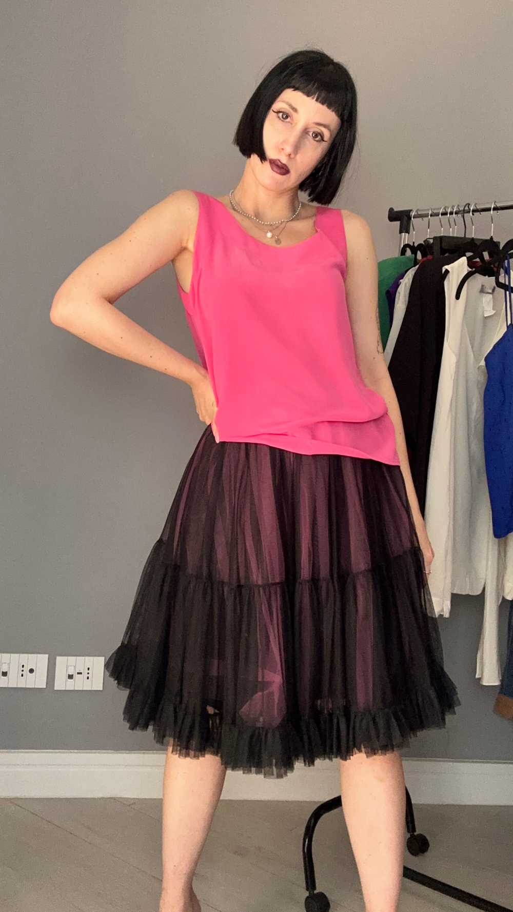 Top rosa in seta