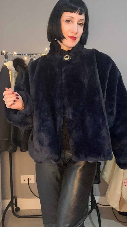 Pelliccia sintetica blu